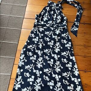 Sachin + Babi Navy One Shoulder Floral Dress